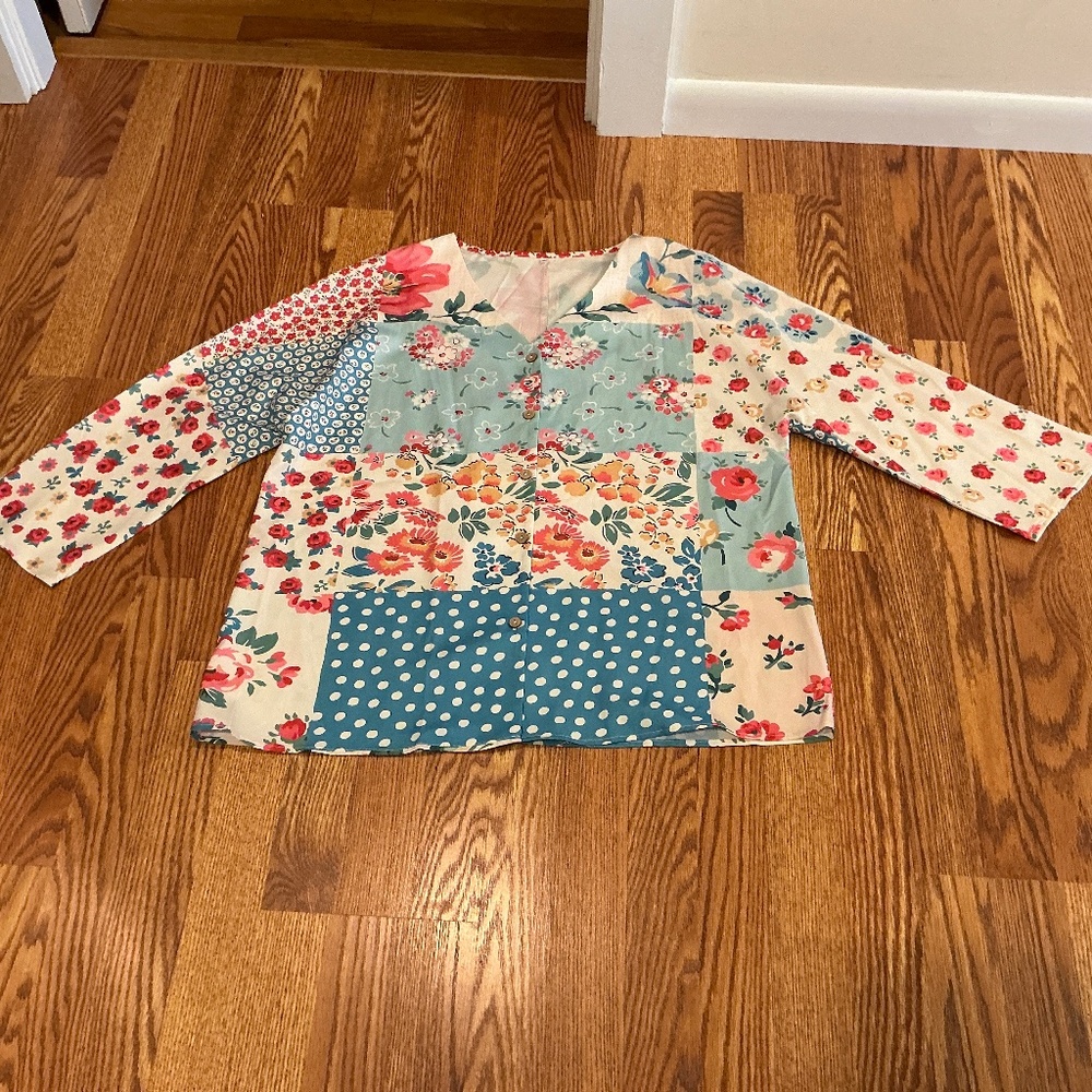 Floral Print Button Down Lightweight Flowy Top